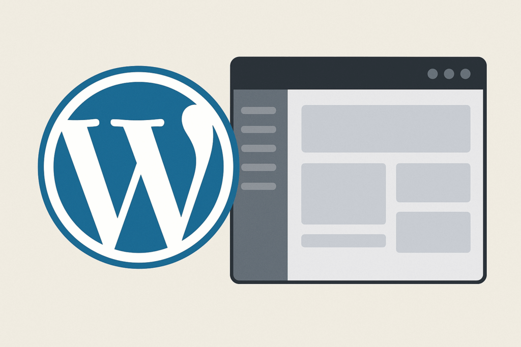 WordPress Logo and Dashboard interface