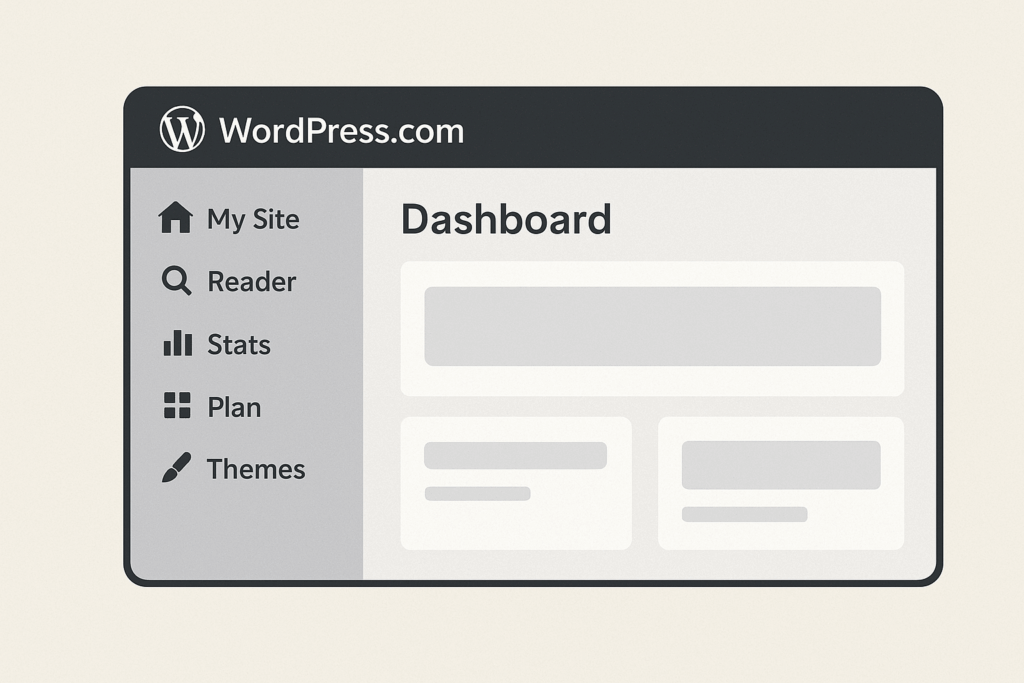 WordPress.com hosted dashboard overview